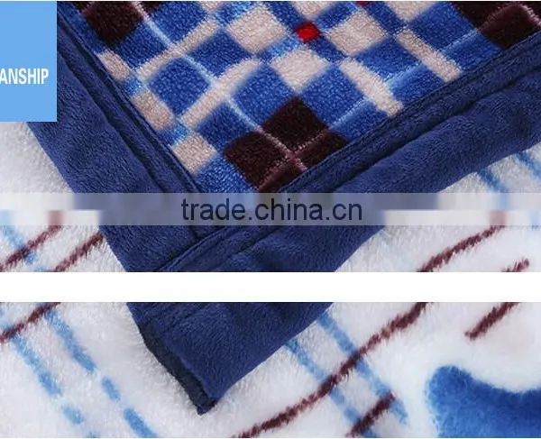 100% Polyester Coral Fleece With Piping Border photo-3