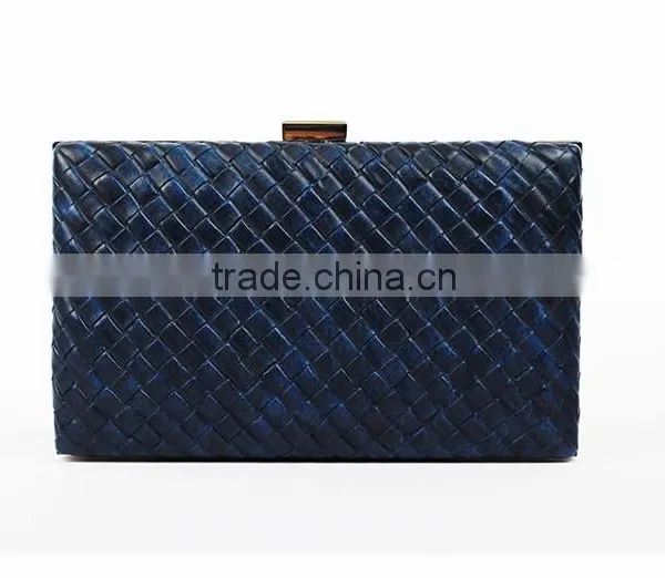 Fashion Evening Bag and Purse PU Leather Hard Case Clutch Organza Bag and Lady Handbag