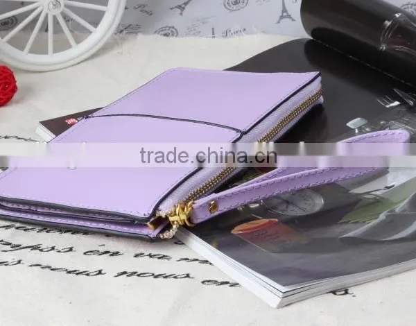 2016 New Design Wallet Purple Leather Wallet Lady's Long Wallet photo-3