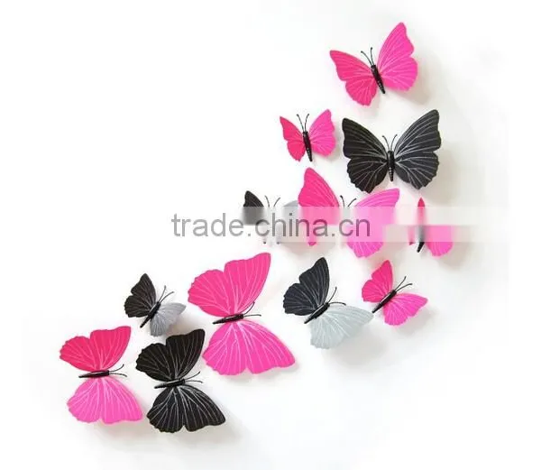 12Pcs 3D Butterfly Sticker Art Design Decal Wall Home Decor Room Decoration photo-5