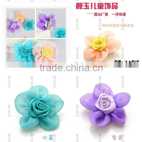 JP8089 New design korean style lace flower hair styling kids hair accessories