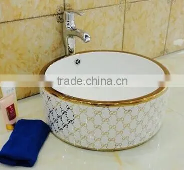 Hot Sale in Ceramic Golden Color Wash Basin photo-4