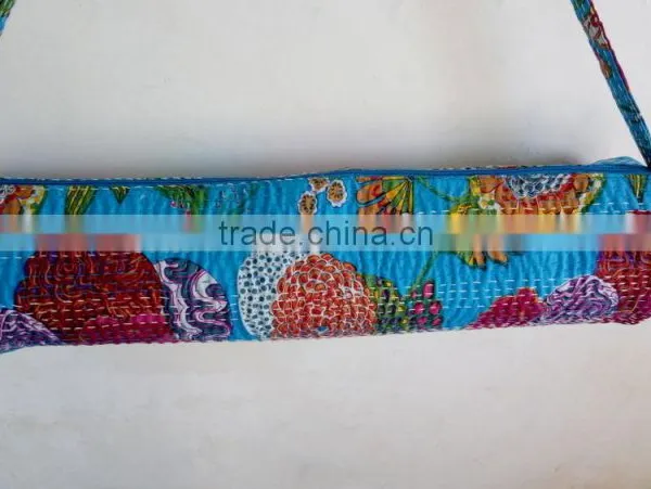 Traditional Yoga Bag Ethnic Yoga Mat Bag Hippie Cross Body Shoulder Bag Kantha Bag Unisex Bag Handmade Yoga Mat Bag photo-3