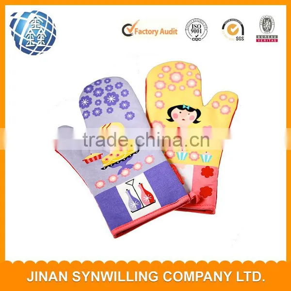 Logo Printed 100% Cotton Oven Mitt Print Souvenir Heated Gloves photo-6