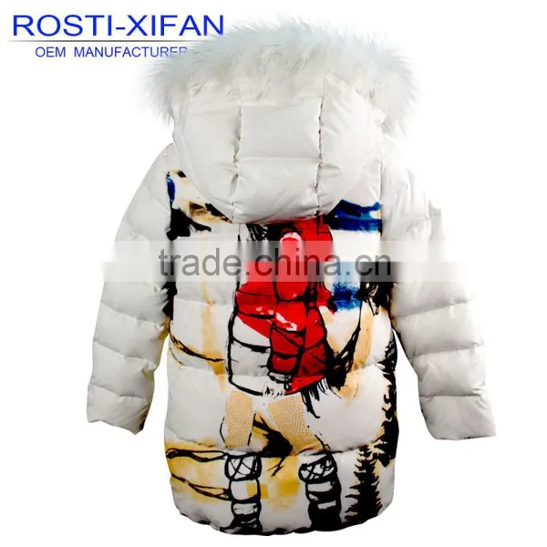 Kids Duck Down Jacket With Raccoon Hood for Children Winter Jacket photo-3