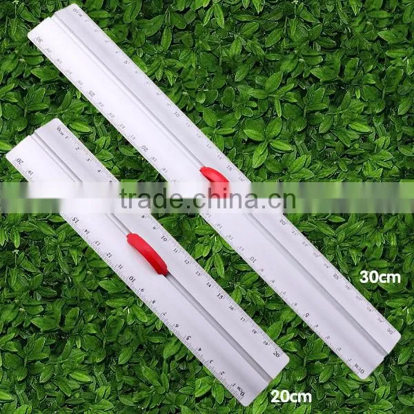 8''/12" Aluminum Ruler With Red Finger Grip,aluminum Level Ruler With Handle photo-6
