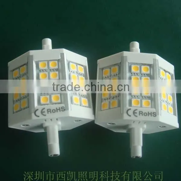 Haining Mingshuai LED Bulb R7S LED Ceramic Flood Light 78mm 5050 SMD 7W Linear Dimmable Replace J78 Halogen Lamp photo-3