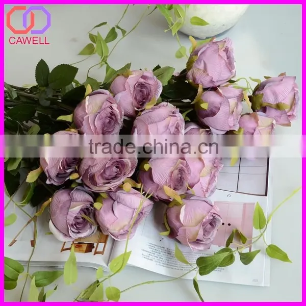 Cheap Silk Peach Rose Artificial Flower Manufacturer photo-2