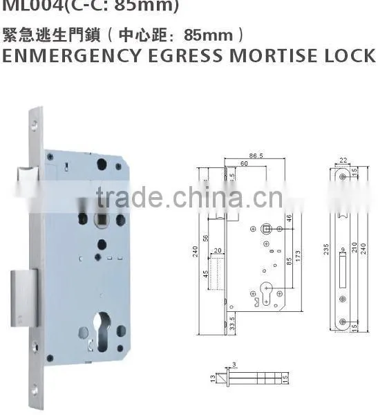 Metal Double Handle Door Lock Mortise or Glass Cabinet Lock