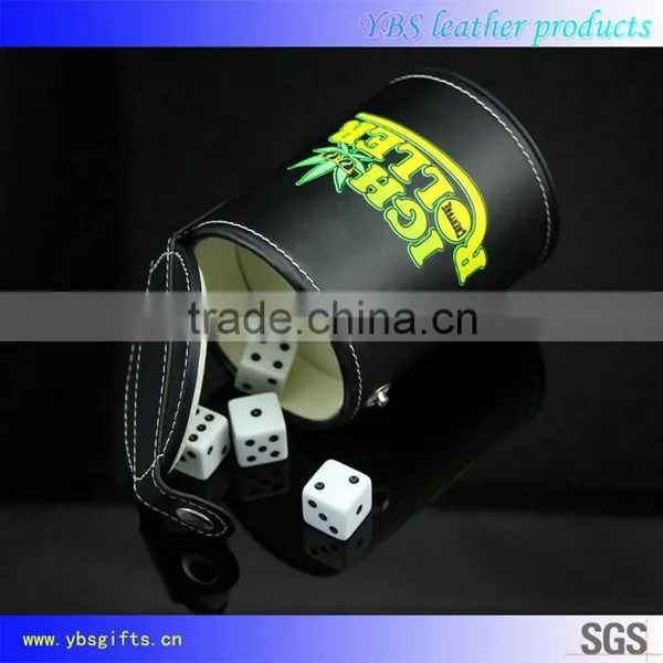 Custom Genuine Leather Dice Cup and Dice Tray Wholesale Shaker Cup photo-2