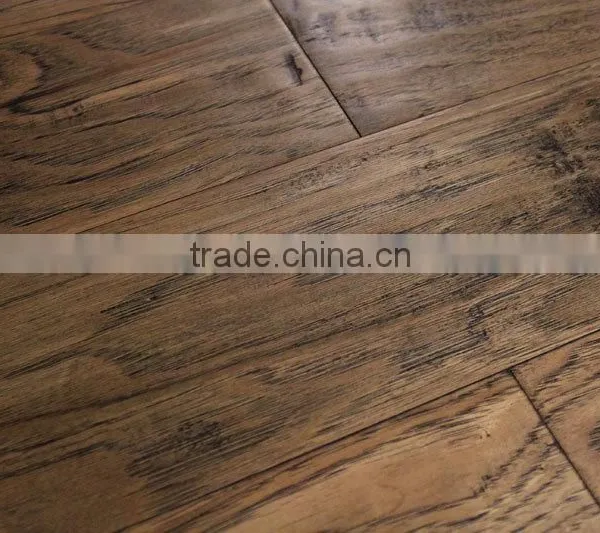 Handscraped & Distressed Hickory Engineered Flooring photo-5