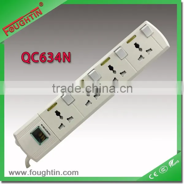 4 gang extension socket with independent switch and light socket extension