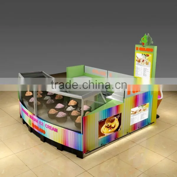 High Quality Customized Frozen Yogurt Kiosk Shop Design /3d Ice Cream Kiosk Design in Mall for Sale photo-2