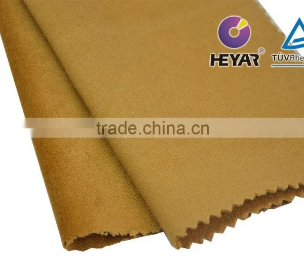 Yellowish-brown Solid Dyeing 100% Cotton Flocked Velvet Fabric