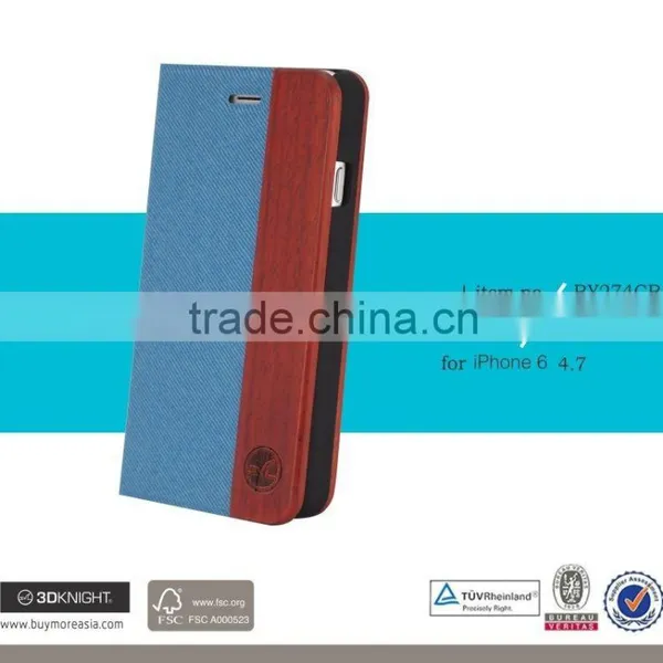 China Market Wholesale Cell Phone Case 4.7 Inch /wood Style for Iphone 6 Case Wallet / 4.7" Inch PU Leather Mobile Phone Case photo-5
