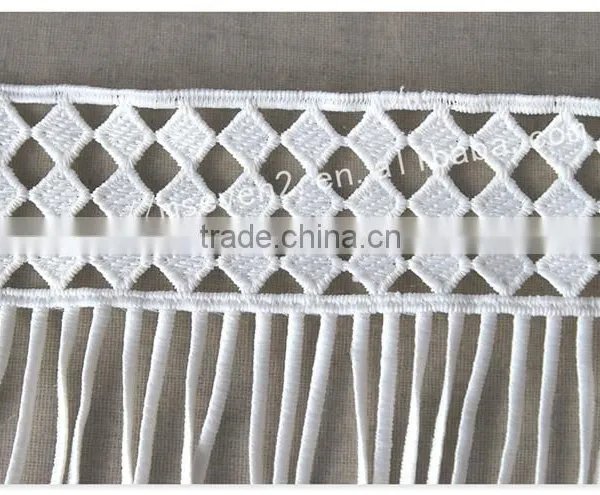 Newest Design 19cm Width Polyester Crochet Fringe Trim for Garment/bag photo-2