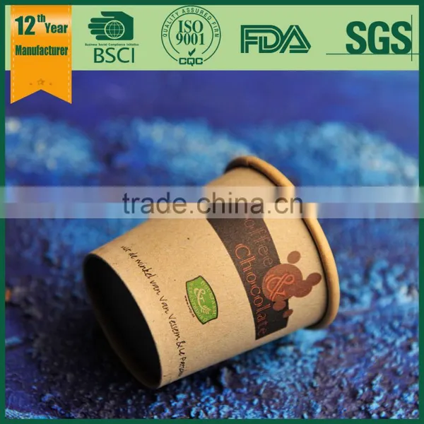 Green Custom Logo Printed Disposable Paper Cup, Kraft Paper Cup,green Kraft Coffee Cups, photo-6