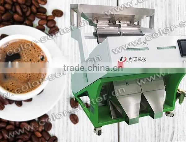 High quality coffee beans processing by intelligent color sorter machine