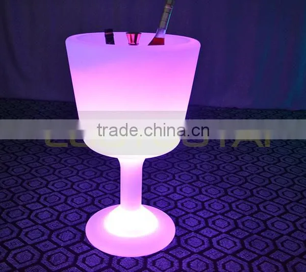 New Design Wineglass Shape Plastic Luminous Led Ice Bucket/Bar Wine Ice Bucket photo-2