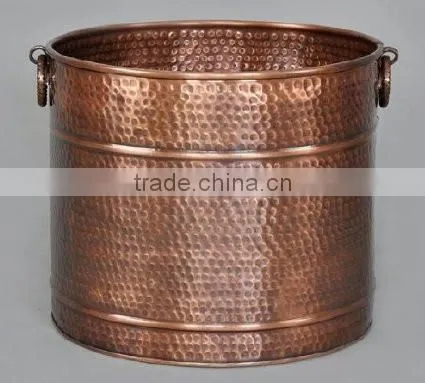 Copper Planters With Hammered Finish ,assorted Sizes and Shape Availabe Customised Feature photo-3