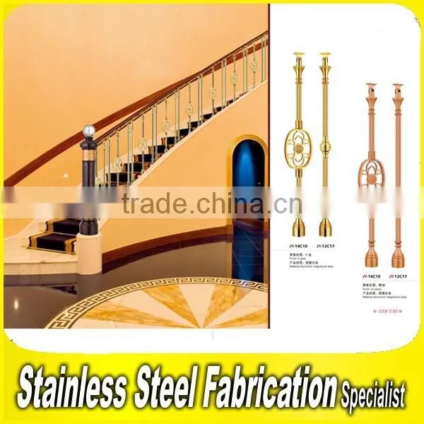 Modern Decorative Bronze Color Integral Aluminum Stair Railing photo-5
