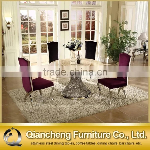Popular Modern Round Marble Top Wedding Table With Steel Legs photo-2