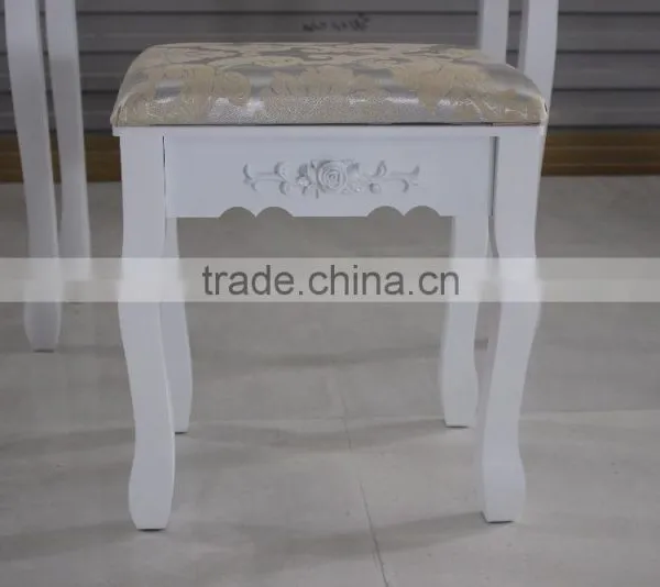 European Style White Wooden Dressing Table With Stool/K/D Dresser/modern Style Dressing Table photo-6