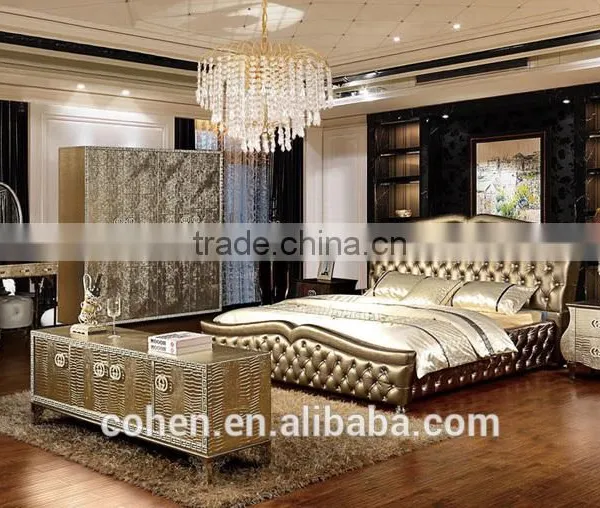 2016 New Top Quality Home Used Furniture Top Genuine Real Leather Bed photo-4