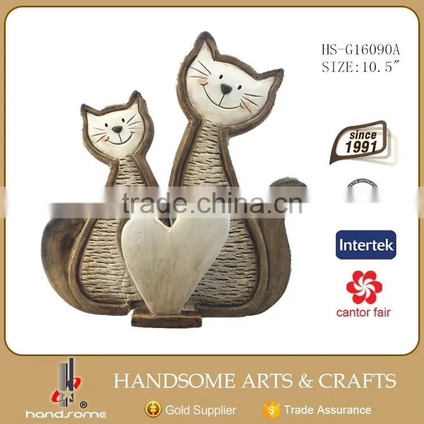 16 Inch Garden Decoration Resin Craft Lively Animal Figurine Cat Statue photo-2