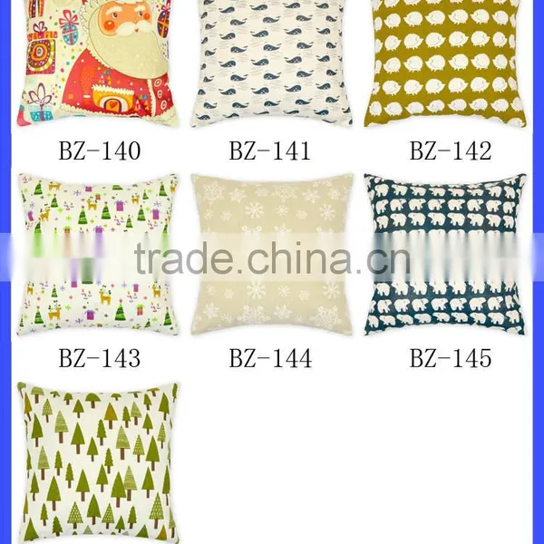 17.7" x 17.7 " High Quality Hemp Christmas Deer Pillow Case for Sofa photo-4
