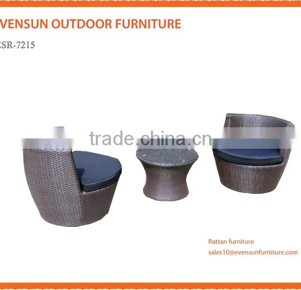 Outsunny 3-Piece Outdoor Stacking Rattan Wicker Patio Chair Set photo-2