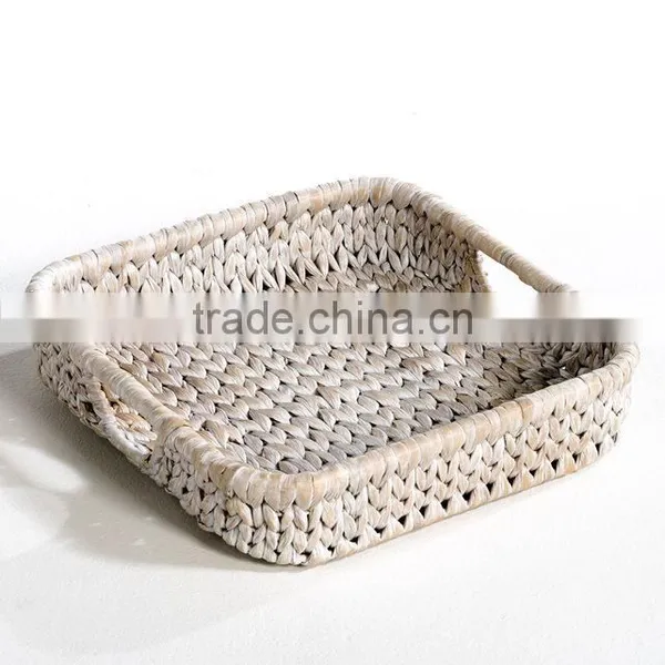 White Washed Color Water Hyacinth Laundry Basket, Handicrafted in Vietnam photo-3