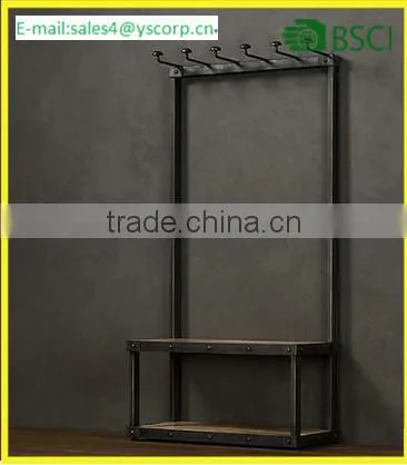 Clothes Hanging Cloth Garment Rack Stand Vintage Stand Closet Shelf Storage Garment Bedroom Clothing Rack With Shoe Storage photo-2