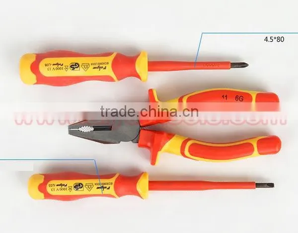 3pcs/set VDE Pliers Set Insulation Combination Plier Screwdriver Set High Pressure Resistance photo-6