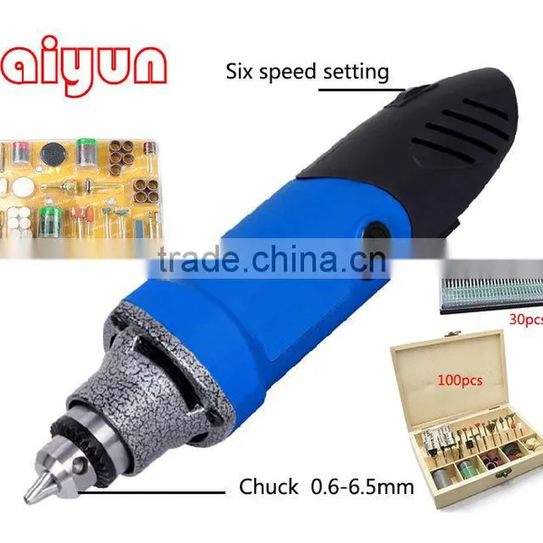 6.5mm electric grinder, die grinder, mini grinder set including (105pcs+100pcs+30pcs)