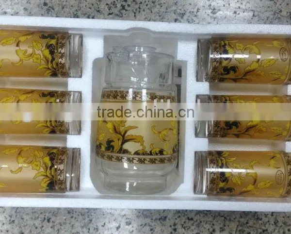JK034 7pcs Glass Drinking Set With Deco photo-3