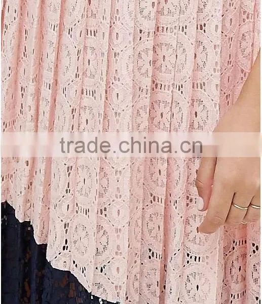 Guangzhou Wholesale Clothing OEM High Neck Sleeveless Lace Evening Dress With Pleated Skirt photo-6