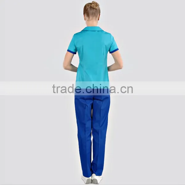 New Design Light Blue Hospital Nurse Uniform photo-2