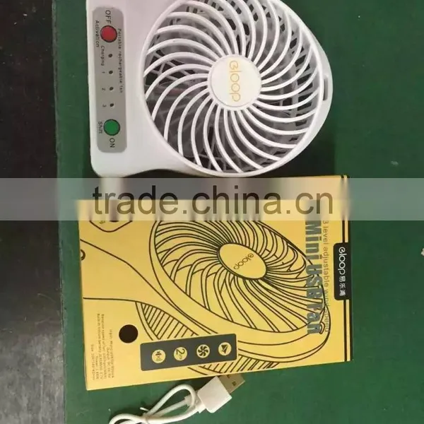BHNUSBF07163 High Performance DC 5V Portable Mini Fan ,rechargeable Usb Fan 5v dc Mini Cooling Fan WITH LED LIGHT photo-2
