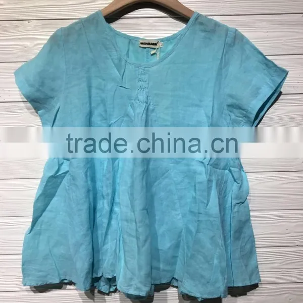 GZY Stock Summer Cotton and Linen Blouse Women photo-5