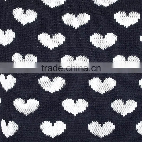 Latest Crew Neck Rib-knit Hem Pullover Heart Shape Jacquard Knitting Sweater photo-3