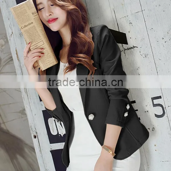 2016 Women Blazer Korean Version Cultivating Wild (green Yellow Black) Long-sleeved Small Suit Women Blazers And Jackets photo-3