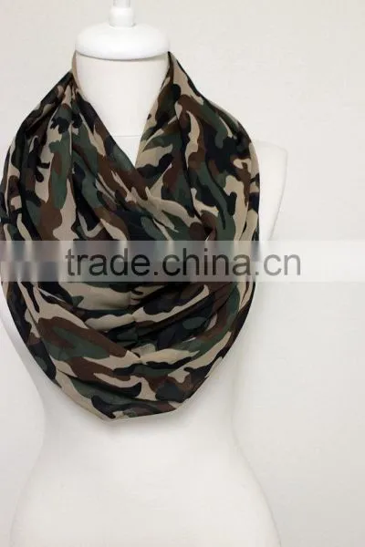 Camouflage Pattern Chiffon Infinity Scarf, Circle Scarf, Long Scarf, Summer Scarf, Gift Ideas For Her Women Fashion Accessories photo-3