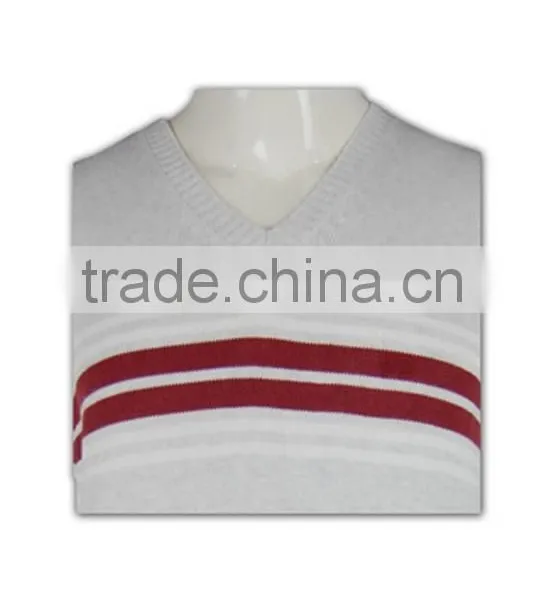 ISO9001/BSCI Manufature High Quality Light Grey Stylish Striped Knitted Vest photo-5