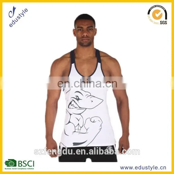 OEM Wholesale Casual Summer 95% Cotton 5% Spandex Men Sublimation Breathable Dri Fit Fitness Tank Top photo-2