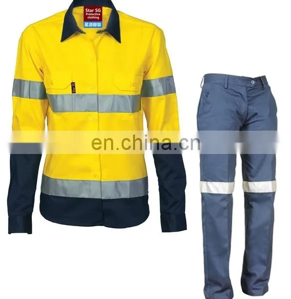 Womens Safety Track Suits Workwear Safety Reflective Shirts and Pants Design for Work Clothes photo-3