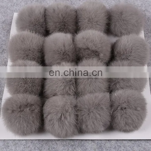Custom Color Rabbit Fur Pompom Fashion Fur Accessory Rabbit Fur Ball photo-3