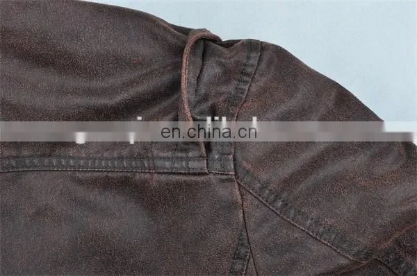 2015 New Leather Motorbike Men Denim Jackets photo-5