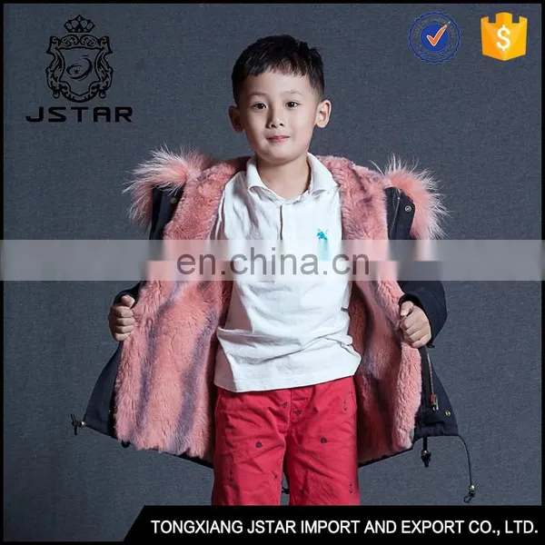 Winter Best Warm 100% Cotton Kids Fur Hood Parka Jacket photo-4