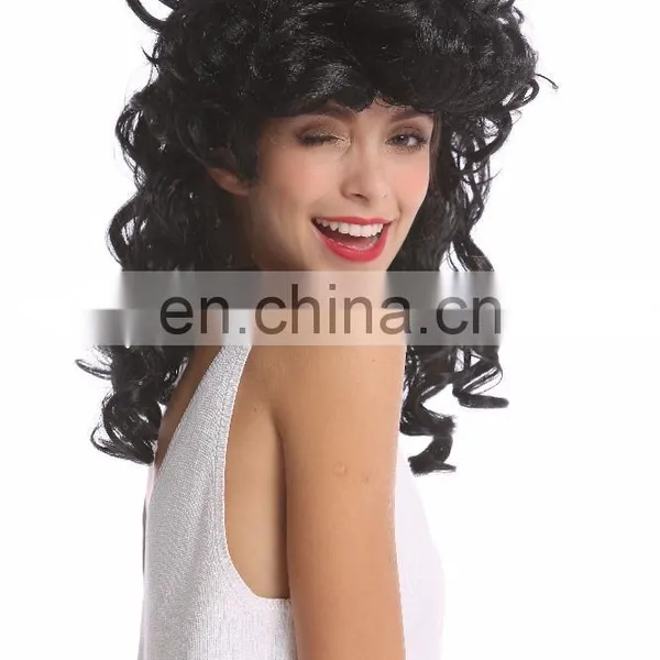 Crazy Party Black Long Wigs P-W204 photo-6